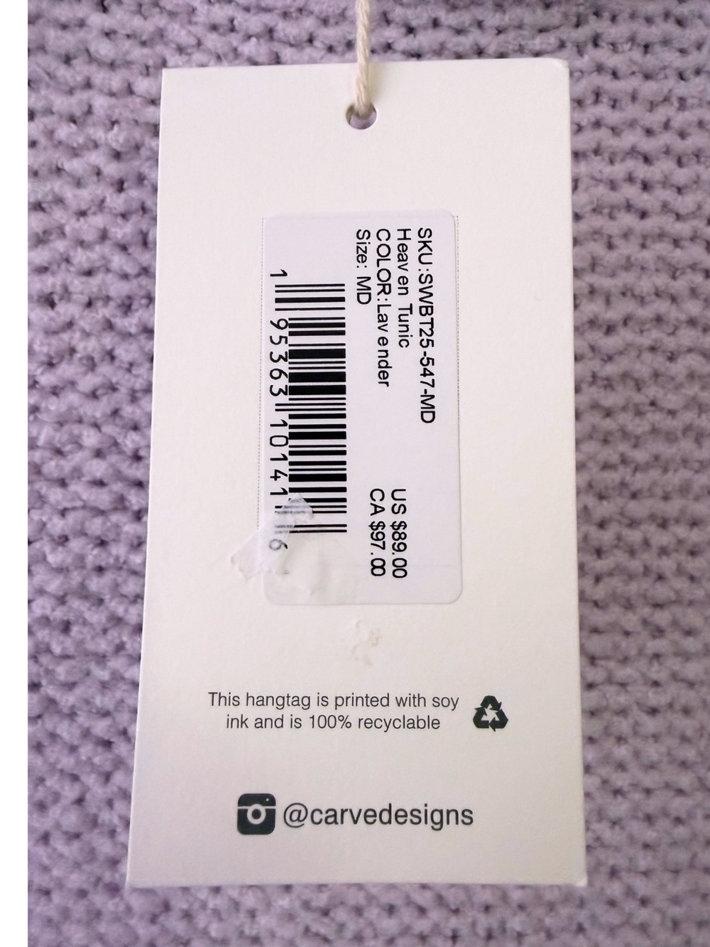 Carve Designs Heaven Lavender Knit Turtleneck Pullover Women’s Medium NEW - Picture 5 of 12